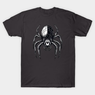 Scary spider black and white Halloween graphic design T-Shirt